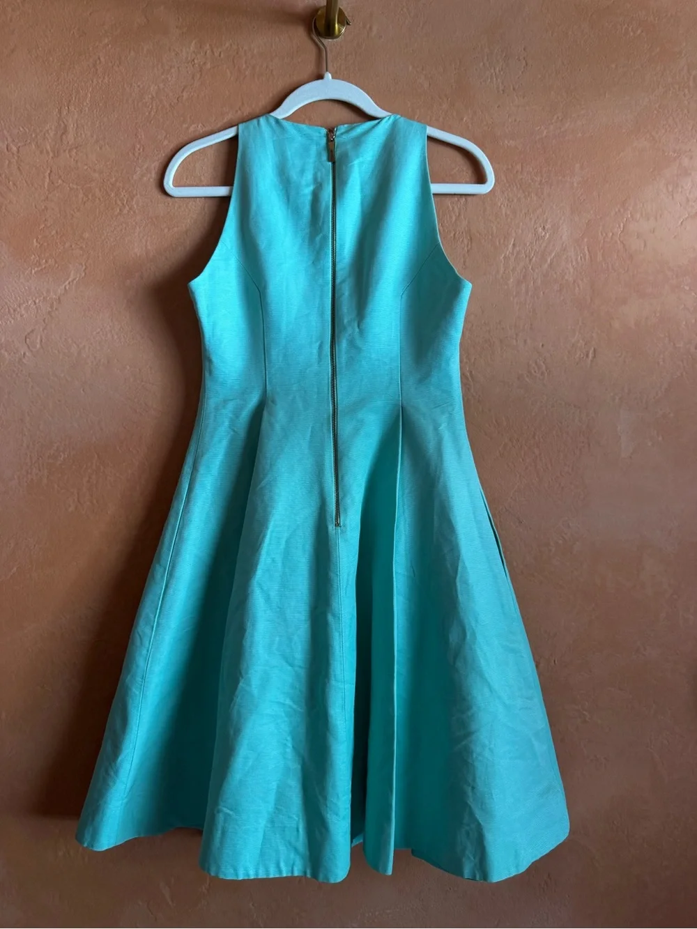 Kate Spade Light Teal Aqua Fit Flare Dress Sleeveless Cocktail Party Size 6